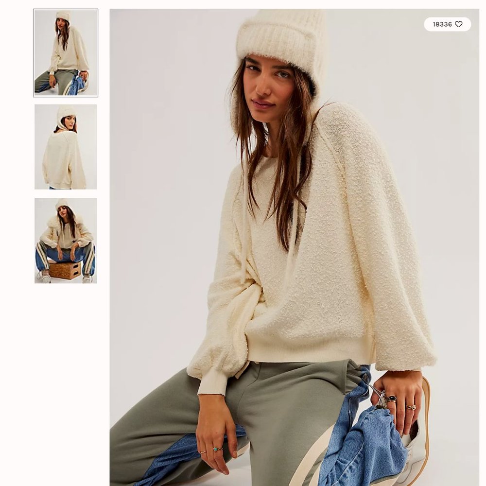 Free People Found My Friend Pullover / Cream / Small